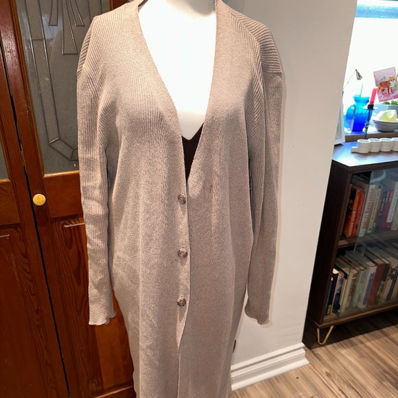 Primark - Long Cardigan Sweater - Grey - Large - Picture 1 of 2